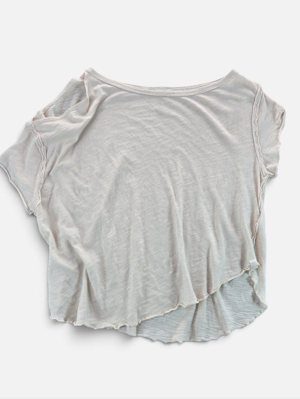 FREE PEOPLE Sz XS WE THE FREE PLUTO ONE SLEEVE ASYMMETRIC NECK TEE